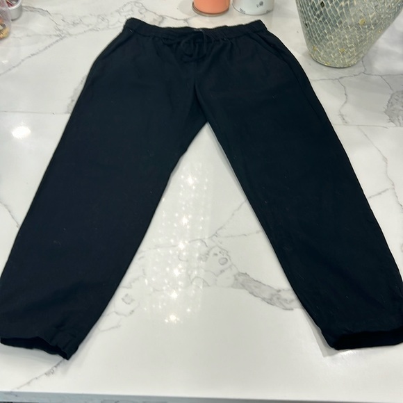 J. Crew Black Linen/Cotton Jogger‎ Pants. Size 8 (578) - Picture 1 of 13